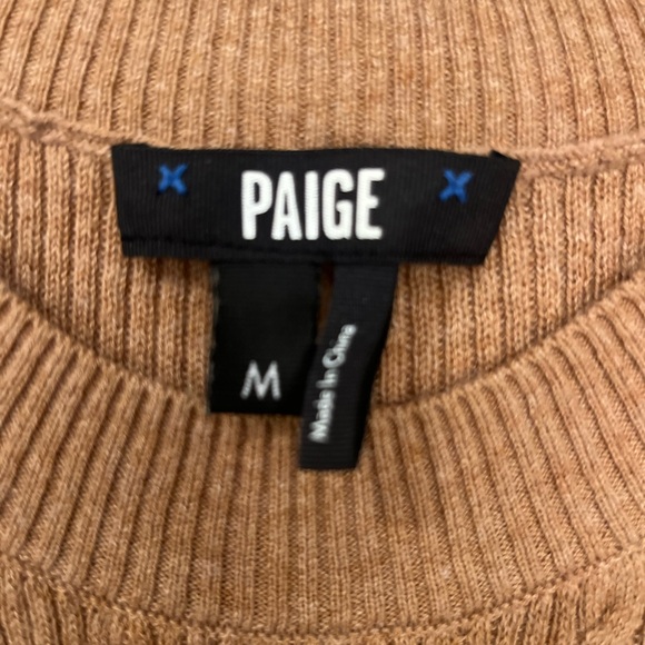 PAIGE Tan Ribbed Ruffled Tank Top - Picture 2 of 4